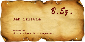 Bak Szilvia névjegykártya