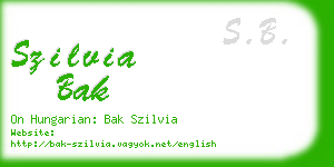 szilvia bak business card